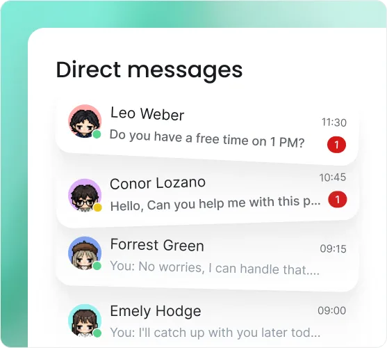 Direct message conversation preview